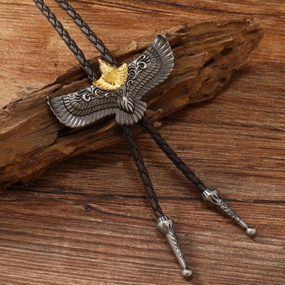 New eagle bolo tie. Silver available. Many other styles available. - Picture 2 of 4
